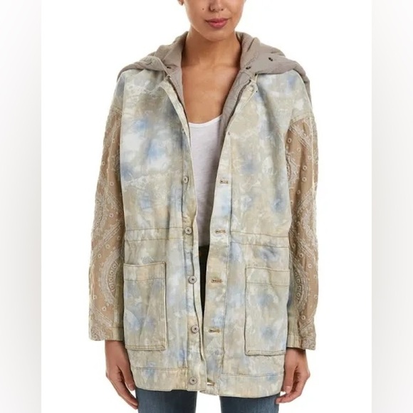 Free People Layered Tie-Dye Parka size Small - Picture 4 of 16